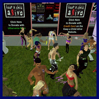 Pig N Wild dacing in the park at the KCA fund raiser in the gay virtual world