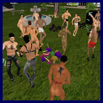 Naked sex party in the Pigverse Gay 3D Chat system